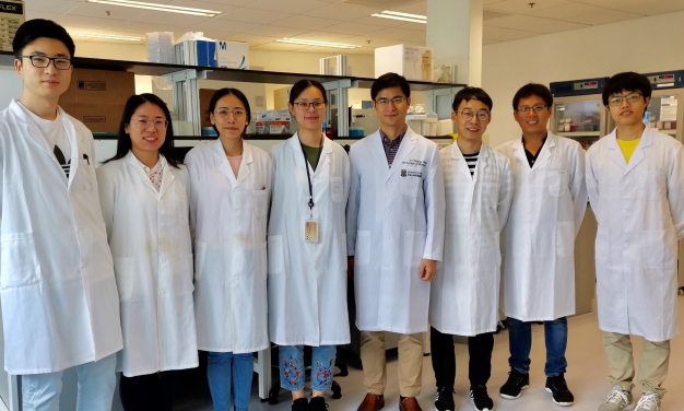 Dr Weiping Wang (fourth right) and his research team.